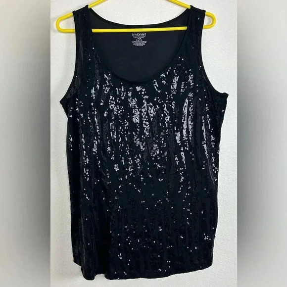 Lane Bryant Sparkle Sequin Tank Top Semi Sheer Womens Size 14/16 - Picture 1 of 7